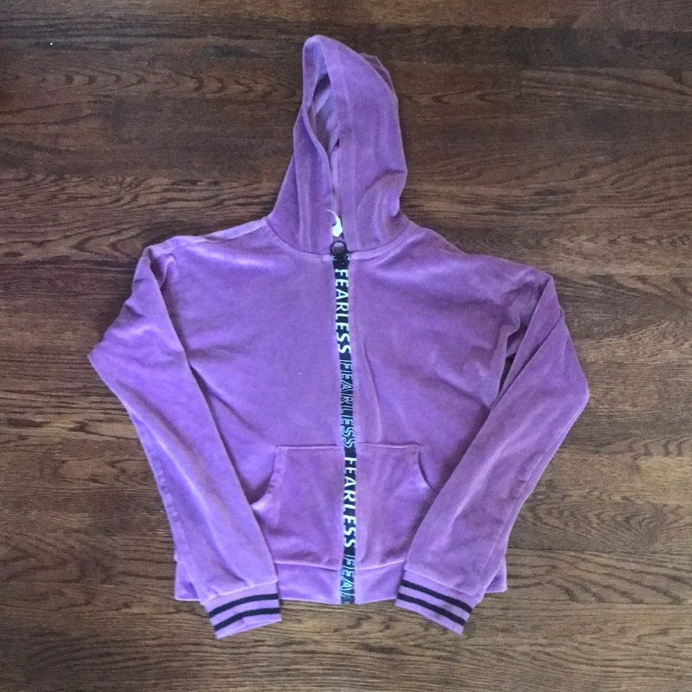 Ideology “Fearless” Zip-Up Magenta Purple Girls Hooded Tracksuit Hoodie Sporty
